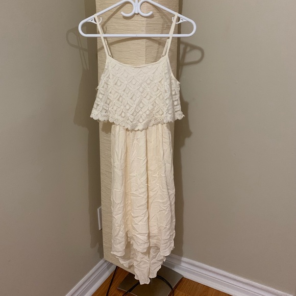 Cream, Asymmetrical, Flowing Midi Dress - Picture 1 of 2